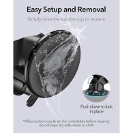 Безжично зарядно ESR Halolock Magnetic MAGSafe Dashboard , Стойка за кола, Qi, Black