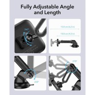 Безжично зарядно ESR Halolock Magnetic MAGSafe Dashboard , Стойка за кола, Qi, Black