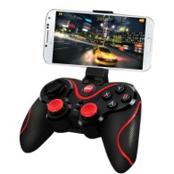 Джойстик Wireless controler X3, iOS, Android, Windows, Безжичен, Блутут, Черен-Червен