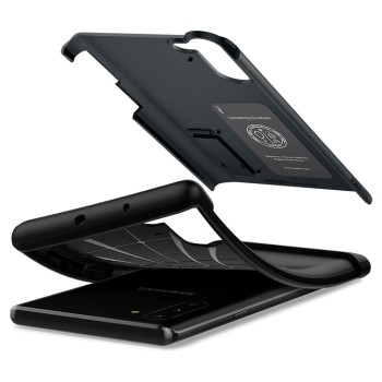 Spigen Slim Armor хибриден кейс с най-висока степен на защита за Samsung Galaxy Note 10, Metal Slate