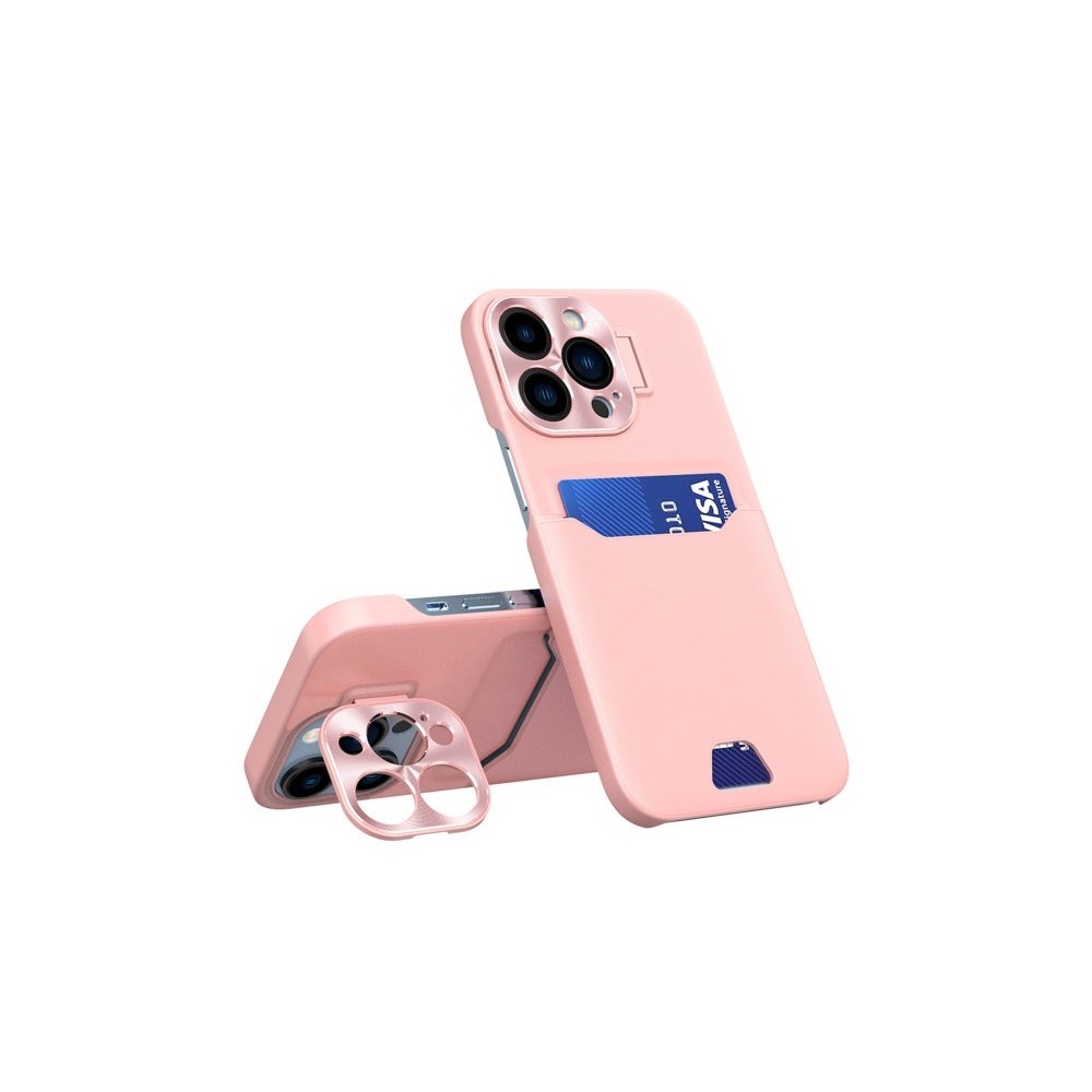 Калъф fixGuard Leather Stand за iPhone 14 Pro, Pink