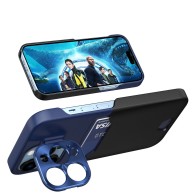 Калъф fixGuard Leather Stand за iPhone 14 Pro Max, Blue