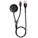 Кабел Baseus 2in1 USB - USB Type C 40 W data charging cable + Huawei / Honor watch wireless Qi charger black and red (CA1T2-91)