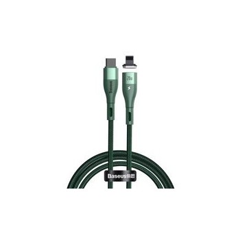 Кабел Baseus Zinc USB Type C - Lightning magnetic data charging cable Power Delivery 20 W 1 m green (CATLXC-06)