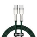 Кабел Baseus Cafule Series Metal Data USB Type C - USB Typ C Cable Power Delivery 100 W (20 V / 5 A) 1 m green (CATJK-C06)