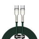 Кабел Baseus Cafule Series Metal Data USB Type C - USB Typ C Cable Power Delivery 100 W (20 V / 5 A) 2 m green (CATJK-D06)