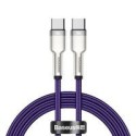 Кабел Baseus Cafule Series Metal Data USB Type C - USB Typ C Cable Power Delivery 100 W (20 V / 5 A) 1 m violet (CATJK-C05)