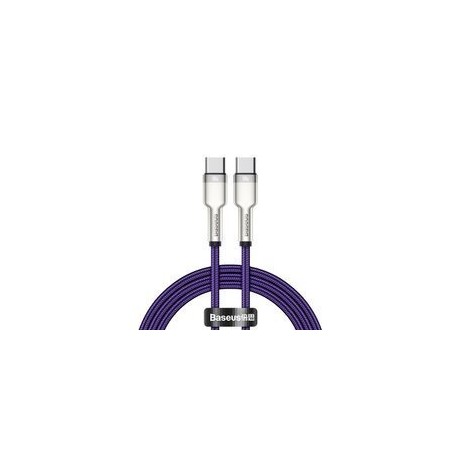 Кабел Baseus Cafule Series Metal Data USB Type C - USB Typ C Cable Power Delivery 100 W (20 V / 5 A) 1 m violet (CATJK-C05)