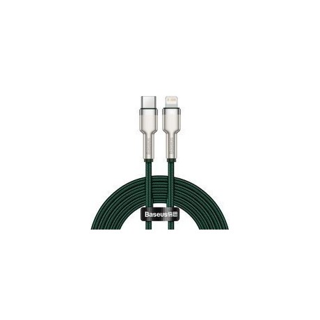 Кабел Baseus Cafule Series Metal Data USB Type C - Lightning Cable Power Delivery 20 W 2 m green (CATLJK-B06)