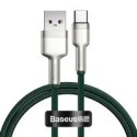 Кабел Baseus Cafule Series Metal Data USB - USB Typ C 40 W cable (10 V / 4 A) SCP (Huawei SuperCharge Protocol) 1 m green (CATJK
