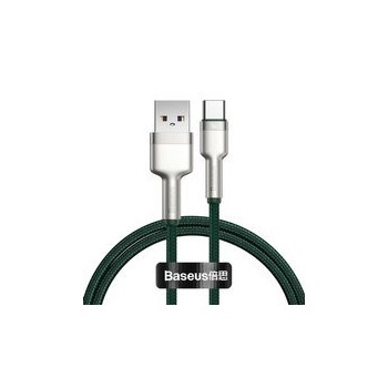 Кабел Baseus Cafule Series Metal Data USB - USB Typ C 40 W cable (10 V / 4 A) SCP (Huawei SuperCharge Protocol) 1 m green (CATJK