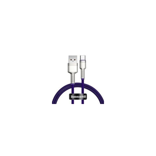 Кабел Baseus Cafule Series Metal Data USB - USB Typ C 40 W cable (10 V / 4 A) SCP (Huawei SuperCharge Protocol) 1 m violet (CATJ