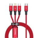 Кабел Baseus Rapid 3in1 USB Typ C - USB Typ C / Lightning / micro USB cable 20 W 1,5 m red (CAMLT-SC09)