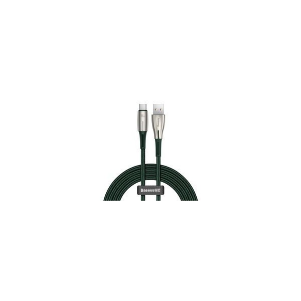 Кабел Baseus Water Drop USB - USB Typ C cable 66 W (11 V / 6 A) Huawei SuperCharge SCP 2 m green (CATSD-N06)