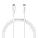 Кабел Baseus Superior USB Type C - USB  Type C cable Quick Charge / Power Delivery / FCP 100W 5A 20V 1m white (CATYS-B02)