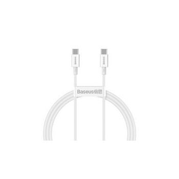 Кабел Baseus Superior USB Type C - USB  Type C cable Quick Charge / Power Delivery / FCP 100W 5A 20V 1m white (CATYS-B02)