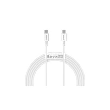 Кабел Baseus Superior USB Type C - USB  Type C cable Quick Charge / Power Delivery / FCP 100W 5A 20V 2m white (CATYS-C02)