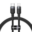 кабел
  Baseus Cafule Cable Durable Nylon Braided Wire USB Type C PD / Lightning 18W
  QC3.0 1m black-grey (CATLKLF-G1)