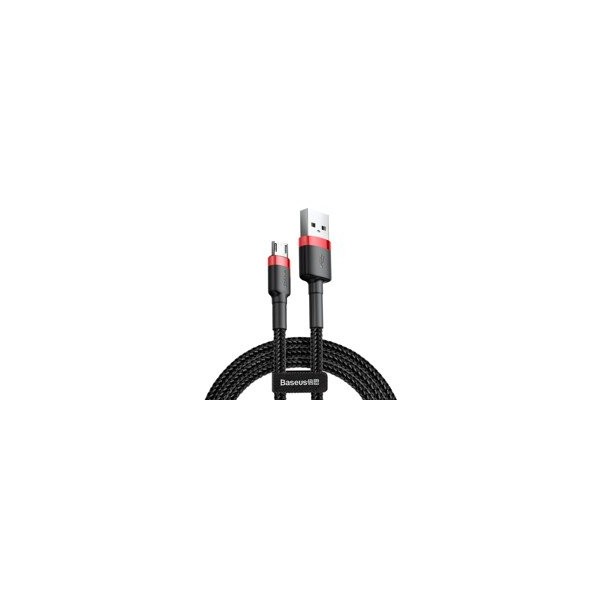 кабел
  Baseus Cafule Cable Durable Nylon Braided Wire USB / micro USB QC3.0 1.5A 2M
  black-red (CAMKLF-C91)