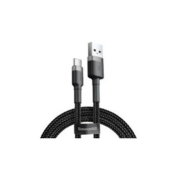 кабел
  Baseus Cafule Cable Durable Nylon Braided Wire USB / USB-C QC3.0 3A 0,5M
  black-grey (CATKLF-AG1)