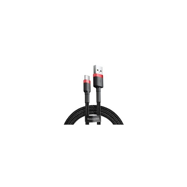 кабел
  Baseus Cafule Cable Durable Nylon Braided Wire USB / USB-C QC3.0 3A 0,5M
  black-red (CATKLF-A91)