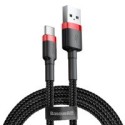 кабел
  Baseus Cafule Cable Durable Nylon Braided Wire USB / USB-C QC3.0 2A 2M
  black-red (CATKLF-C91)