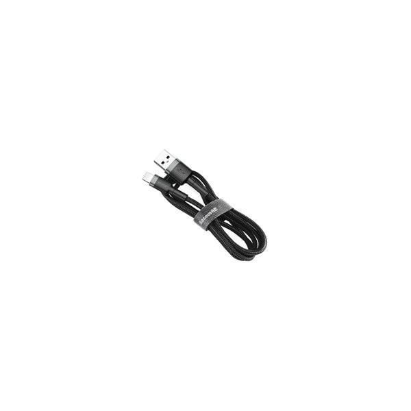 кабел
  Baseus Cafule Cable Durable Nylon Braided Wire USB / Lightning QC3.0 2.4A 1M
  black-grey (CALKLF-BG1)