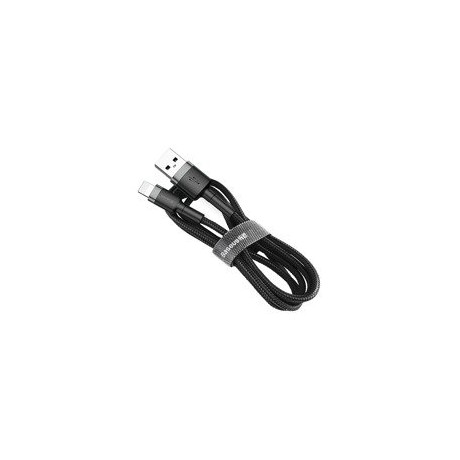 кабел
  Baseus Cafule Cable Durable Nylon Braided Wire USB / Lightning QC3.0 2.4A 1M
  black-grey (CALKLF-BG1)