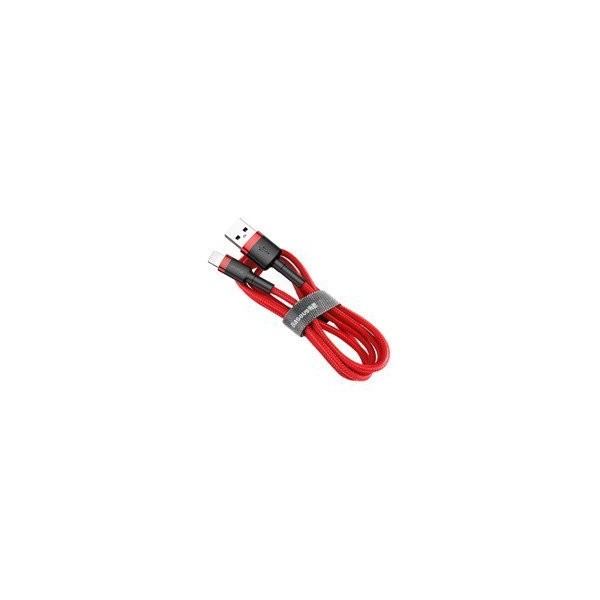 кабел
  Baseus Cafule Cable Durable Nylon Braided Wire USB / Lightning QC3.0 1.5A 2M
  red (CALKLF-C09)
