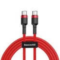 кабел
  Baseus Cafule Cable Durable Nylon Braided Wire USB-C PD / USB-C PD PD2.0 60W
  20V 3A QC3.0 1M red (CATKLF-G09)