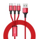 кабел
  Baseus Rapid USB - micro USB / Lightning / USB-C Cable with Nylon Braid 3A
  1,2M red (CAMLT-SU09)