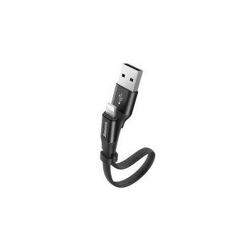 кабел
  Baseus Nimble Flat Portable USB / Lightning Cable with Buckle 2A 0,23M black
  (CALMBJ-B01)