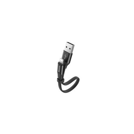 кабел
  Baseus Nimble Flat Portable USB / Lightning Cable with Buckle 2A 0,23M black
  (CALMBJ-B01)