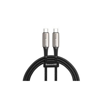кабел
  Baseus Water Drop-shaped Lamp Type-C PD2.0 60W Flash Charge Data Cable 20V 3A
  1m Black (CATSD-J01)