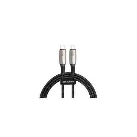 кабел
  Baseus Water Drop-shaped Lamp Type-C PD2.0 60W Flash Charge Data Cable 20V 3A
  1m Black (CATSD-J01)