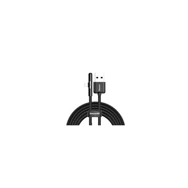 кабел
  Baseus Mobile Game Elbow Cable USB Lightning with Nylon Braid 1.5A 2m black
  (CAL7C-B01)