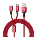 кабел
  Baseus Rapid 2in1 USB cable Lightning / micro USB Cable with Nylon Braid 3A
  1.2m red (CAML-SU09)