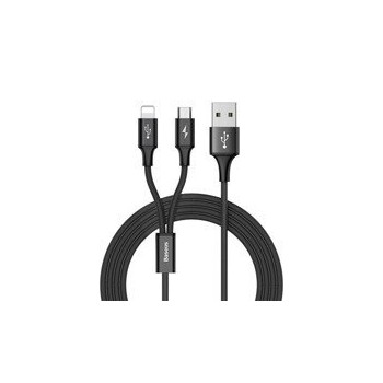 кабел
  Baseus Rapid 2in1 USB cable Lightning / micro USB Cable with Nylon Braid 3A
  1.2m black (CAML-SU01)