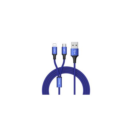 кабел
  Baseus Rapid 2in1 USB cable Lightning / micro USB Cable with Nylon Braid 3A
  1.2m blue (CAML-SU13)