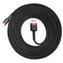 кабел
  Baseus Cafule Cable Durable Nylon Braided Wire USB / Lightning QC3.0 2A 3M
  black-red (CALKLF-R91)