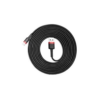 кабел
  Baseus Cafule Cable Durable Nylon Braided Wire USB / Lightning QC3.0 2A 3M
  black-red (CALKLF-R91)