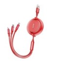 кабел
  Baseus Golden Loop 3in1 USB cable - micro USB / Lightning / USB-C 3.5A 35cm -
  120cm red (CAMLT-JH09)