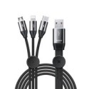 кабел
  Baseus 3w1 USB cable - micro USB / Lightning / USB Type C in nylon braided
  3.5A 1m black (CAMLT-FX01)