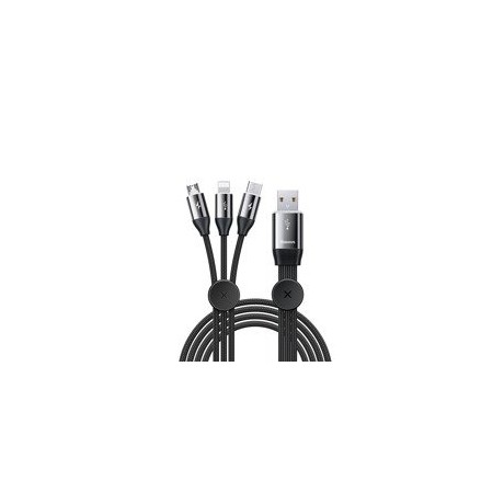 кабел
  Baseus 3w1 USB cable - micro USB / Lightning / USB Type C in nylon braided
  3.5A 1m black (CAMLT-FX01)