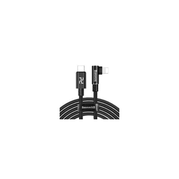 кабел
  Baseus MVP Elbow USB Type C Power Delivery / Lightning Cable PD 18W 2m Black
  (CATLMVP-B01)