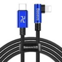 кабел
  Baseus MVP Elbow USB Type C Power Delivery / Lightning Cable PD 18W 1m blue
  (CATLMVP-A03)
