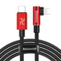 кабел
  Baseus MVP Elbow USB Type C Power Delivery / Lightning Cable PD 18W 1m red
  (CATLMVP-A09)