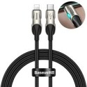 кабел
  Baseus durable backlit nylon braided USB Type C - Lightning cable Power
  Delivery 18 W 1 m 480 Mbps with LED light blac