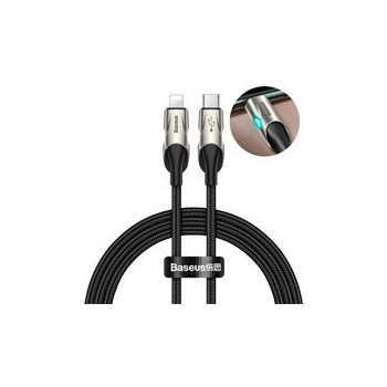 кабел
  Baseus durable backlit nylon braided USB Type C - Lightning cable Power
  Delivery 18 W 1 m 480 Mbps with LED light blac