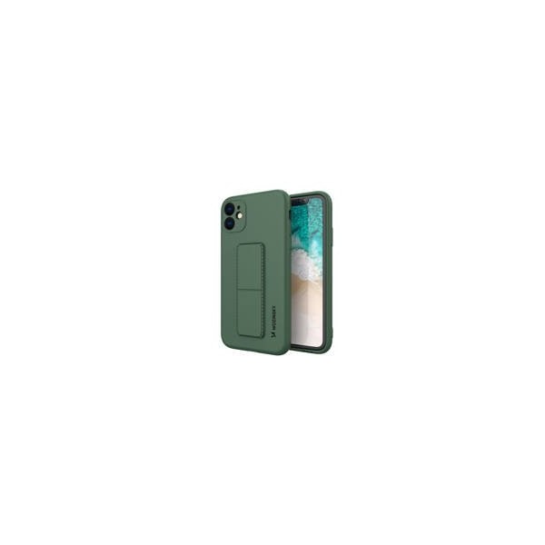 Калъф
  Wozinsky Kickstand Case flexible silicone cover with a stand iPhone 12 dark
  green